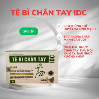 Tê bì chân tay IDC,	tê đầu ngón tay giúp hạn chế đau dây thần kinh ngoại biên hộp 30 viên