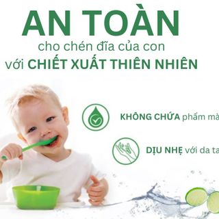 Nước rửa bát thảo dược đánh bay dầu mỡ, an toàn cho trẻ nhỏ, bảo vệ da tay siêu tiết kiệm 1,25 lít lành Thái Hưng