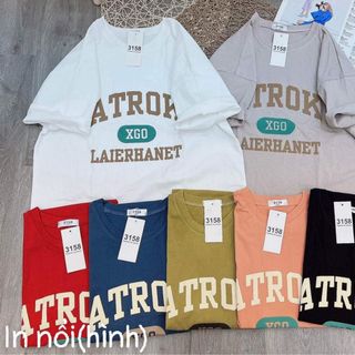 Áo thun cotton khô 3158 hình in nổi