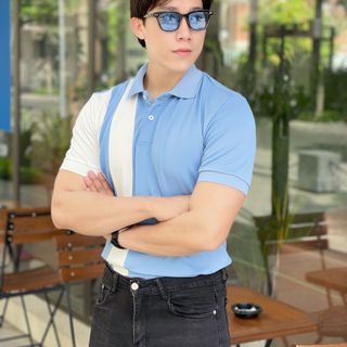 THUN POLO NAM, ÁO POLO NA, ÁO POLO, POLO PHỐI DỌC P59