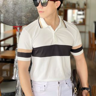ÁO THUN NAM, ÁO CỔ BẺ, ÁO POLO NAM, ÁO POLO PHỐI P73