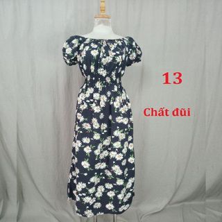 Đầm maxi nơ cổ tròn