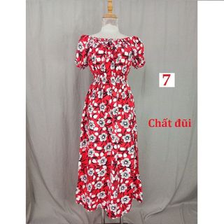 Đầm maxi nơ cổ tròn