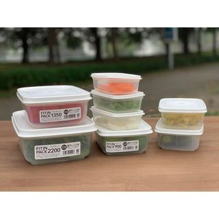 Hộp nhựa nắp dẻo 900ml màu trắng nhập từ Nhật Bản