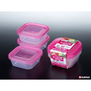 Set 3 hộp nhựa 380ml màu hồng nhập khẩu từ Nhật Bản giá sỉ