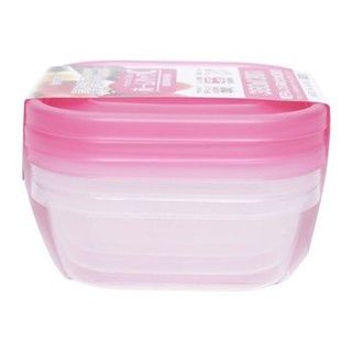 Set 3 hộp nhựa 380ml màu hồng nhập khẩu từ Nhật Bản