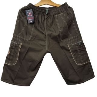 [HCM] Quần Short Nam Kaki Lụa Cong Túi Hộp Lưng Thun Co Giãn From Rộng Trung Niên Có Túi Khóa Kéo Size Từ 50-90kg