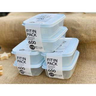 Set 2 hộp nhựa nắp dẻo 600ml xanh mint, nhập khẩu Nhật bản