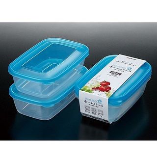 Set 2 hộp nhựa 800ml màu xanh nhập khẩu từ Nhật Bản