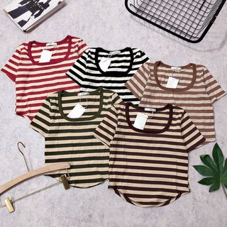 Áo thun sọc cổ vuông vạt bầu bán siêu chạy ❤️❤️❤️ From Qc đẹp nhé các chị