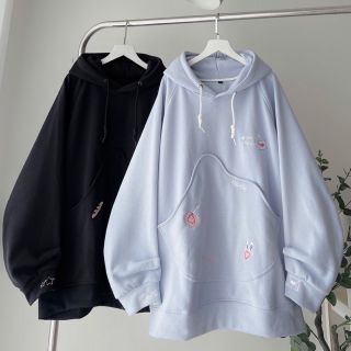 Áo Hoodie Form Rộng Nam Nữ HOUSE logo thêu túi to bự