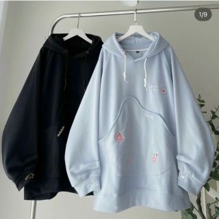 Áo Hoodie Form Rộng Nam Nữ HOUSE logo thêu túi to bự