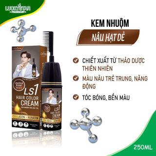 Dầu gội phủ nâu hạt dẻ 250ml Luckystar giúp mái tóc đẹp tự tin sau 10 phút