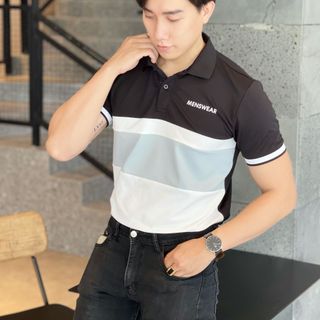 ÁO POLO NAM, ÁO THUN NAM, THUN CỔ BẺ, POLO PHỐI IN CHỮ P91