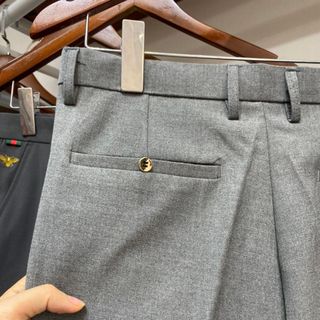 Quần short âu nam cao cấp, quần vải ngố nam thêu logo đặc biệt