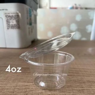 Combo 50 Hủ nhựa, hộp nhựa trong đựng sốt nắp gài liền 2oz, 4oz dùng mang đi