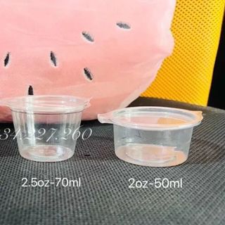 Combo 50 Hủ nhựa, hộp nhựa trong đựng sốt nắp gài liền 2oz, 4oz dùng mang đi