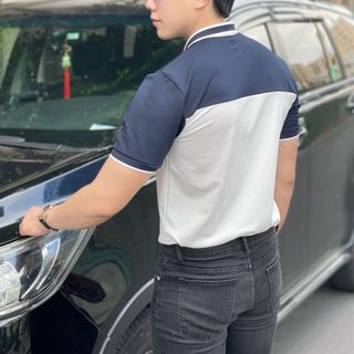 ÁO THUN NAM, ÁO POLO NAM, POLO NAM, POLO PHỐI KHÓA KÉO P104