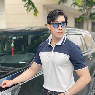ÁO THUN NAM, ÁO POLO NAM, POLO NAM, POLO PHỐI KHÓA KÉO P104