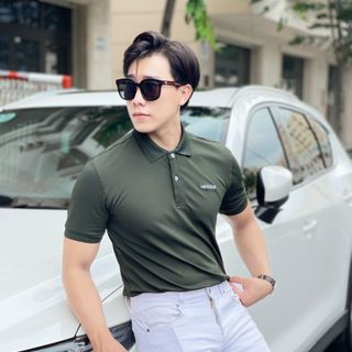 ÁO POLO NAM, THUN NAM, ÁO CỔ BẺ, POLO TRƠN IN CHỮ P95