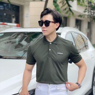 ÁO POLO NAM, THUN NAM, ÁO CỔ BẺ, POLO TRƠN IN CHỮ P95