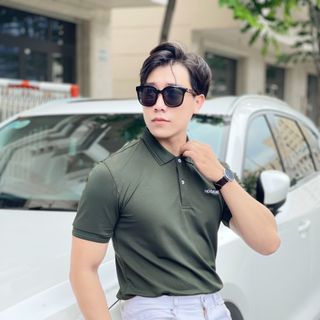 ÁO POLO NAM, THUN NAM, ÁO CỔ BẺ, POLO TRƠN IN CHỮ P95