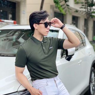 ÁO POLO NAM, THUN NAM, ÁO CỔ BẺ, POLO TRƠN IN CHỮ P95