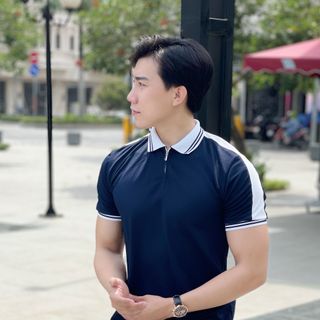 POLO, ÁO THUN POLO, POLO NAM, ÁO POLO NAM TRƠN PHỐI DÂY VAI P150