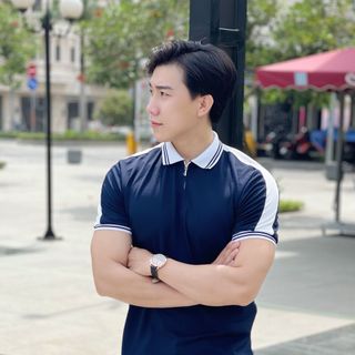 POLO, ÁO THUN POLO, POLO NAM, ÁO POLO NAM TRƠN PHỐI DÂY VAI P150