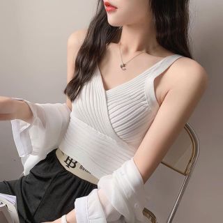 Áo croptop nữ áo hai dây len tăm mềm mịn hàng Quảng Châu cao cấp