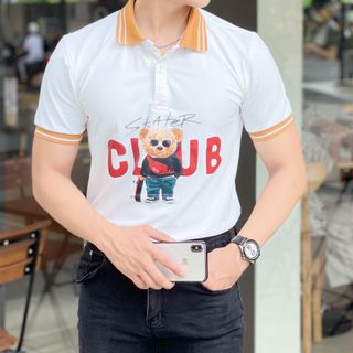 ÁO POLO NAM, POLO NAM, THUN CỔ BẺ IN HÌNH P66