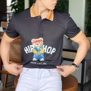 ÁO POLO NAM, POLO NAM, THUN CỔ BẺ IN HÌNH P66
