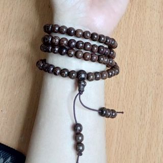 vòng cổ gỗ mun vân công 108 hạt