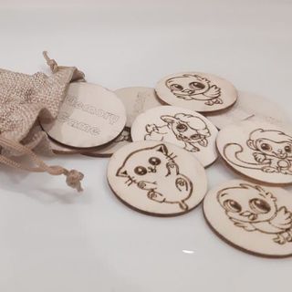 Bộ trò chơi lật hình thẻ ghi nhớ gỗ, bộ 20 thẻ trò chơi memory game bằng gỗ chủ đề động vật, heo Peppa - Song Anh Décor