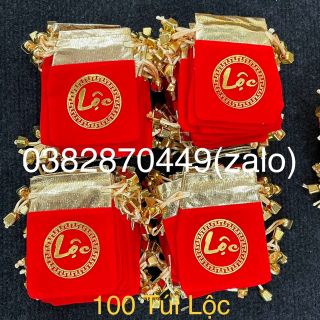Túi Gấm Đỏ In Chữ Phúc - Lộc May Mắn 7x9cm