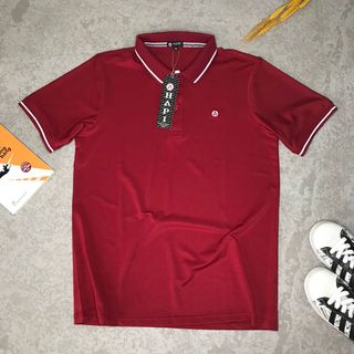 Áo thun nam Polo nam HAPI tay ngắn thêu logo ngực vải cotton cá sấu co dãn thoáng mát