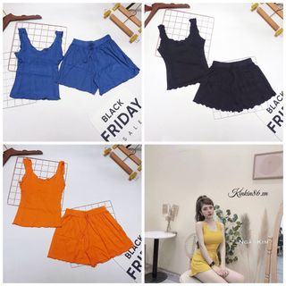 Set đồ ngủ nữ 3 lỗ viền bèo