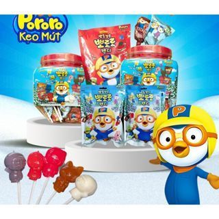 [Hàng Chính Hãng] Kẹo Mút Pororo Candy Cho Bé Hàn Quốc Hộp 60 Chiếc