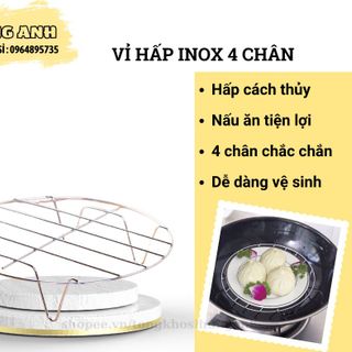 Vỉ Hấp Inox Đa Năng 4 Chân, Đế Hấp, Lót Nồi Chiên Không Dầu Đa Năng HA028 giá sỉ