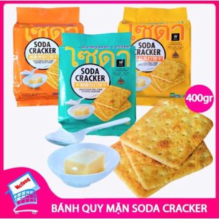 Bánh quy lạt Soda Cracker ăn kiêng healthy Thái Lan 400g, ăn vặt phù hợp người tiểu đường