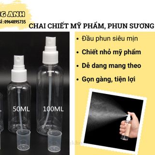 Chai Xịt Phun Sương, Chai Chiết Mỹ Phẩm, Tinh Dầu, Nước Hoa Trong Suốt Dung Tích 30ml 50ml 100ml giá sỉ