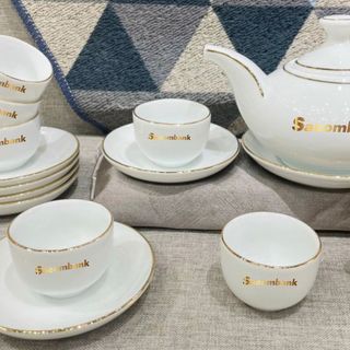 Bộ ấm trà vàng kim mẫu mới gốm sứ Duy Anh Bát Tràng
