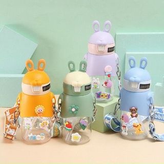Bình Nước Tai Thỏ Kèm Sticker 3D Nổi