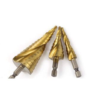 Mũi khoan tháp xoắn mạ titan, mũi khoan tháp tầng bước titanium khoan sắt, tôn cao cấp