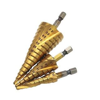 Mũi khoan tháp xoắn mạ titan, mũi khoan tháp tầng bước titanium khoan sắt, tôn cao cấp