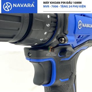Máy khoan pin Navara 7006 tặng kèm bộ phụ kiện 24 chi tiết, pin 21v 5 cell