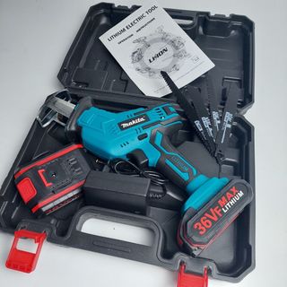 Máy cưa kiếm dùng pin Makita, máy cưa cầm tay tặng kèm 4 lưỡi cưa