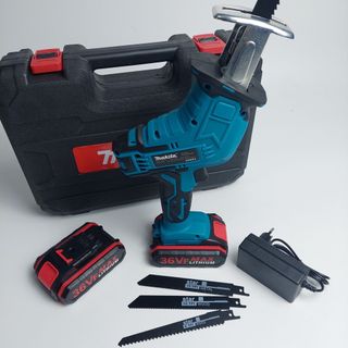 Máy cưa kiếm dùng pin Makita, máy cưa cầm tay tặng kèm 4 lưỡi cưa