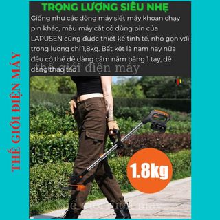 Máy cắt cỏ dùng pin cầm tay 2 pin khủng 15000mah máy tỉa cành cầm tay LAPUSEN động cơ mạnh 1800w Bảo hành 12 tháng
