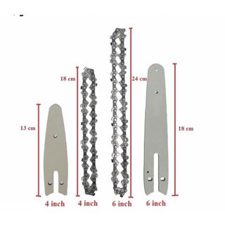 Lưỡi cưa xích của máy cưa xích điện mini cầm tay dùng Pin, lưỡi cưa dài 4 inch và 6 inch